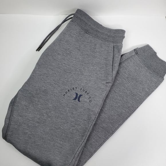 Hurley Other - Hurley Jogger Sweatpants Men's Large Drawstring Pocket Logo Heathered Gray